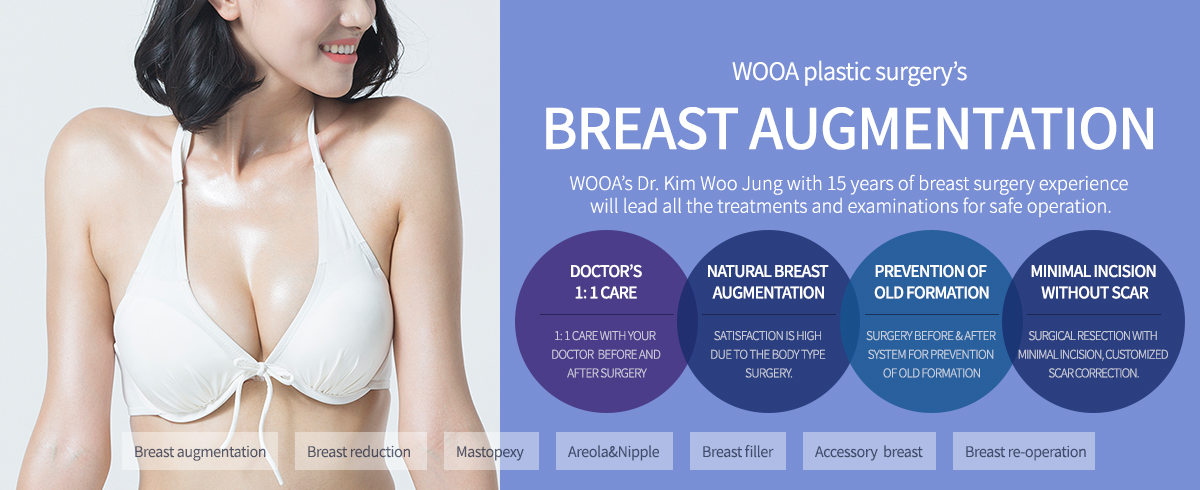 BREAST AUGMENTATION Regen’s Dr. Kim Woo Jung with 15 years of breast surgery experience will lead all the treatments and examinations for safe operation.